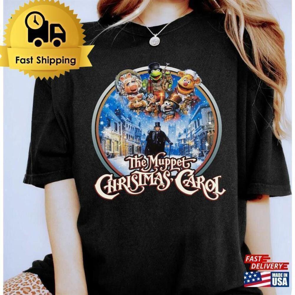 Retro 90S The Muppet Christmas Carol Characters Group Classic Movie T Shirt